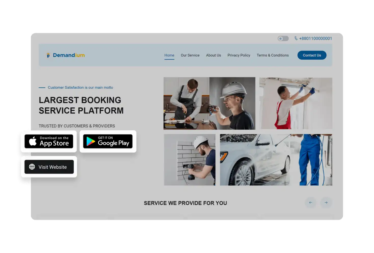 Business Website Buttons and Links Feature
