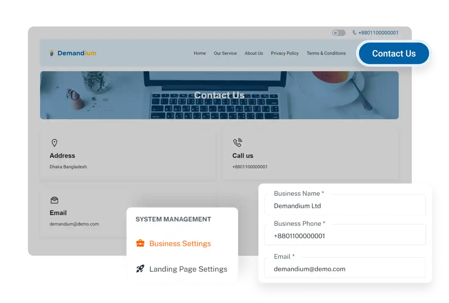 Business Website Contact Us Page