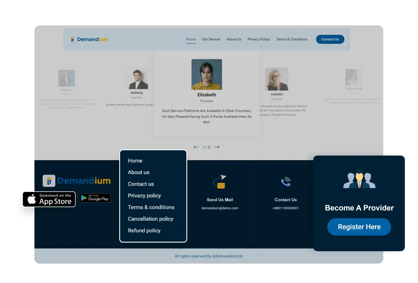 Business Website Footer Section Feature