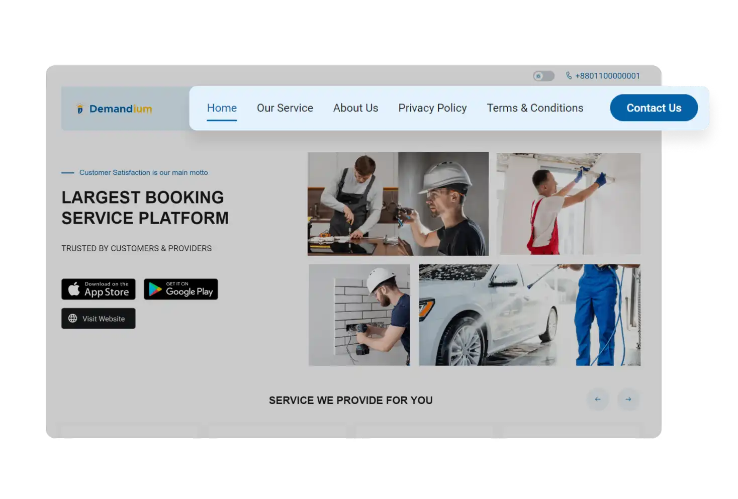 Business Website Header Menu