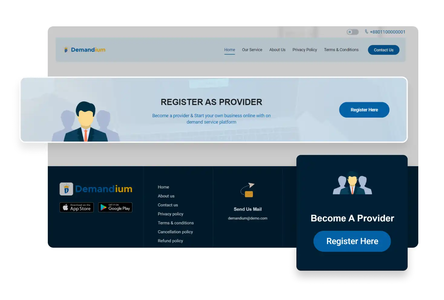 Business Website Provider Self Registration Feature