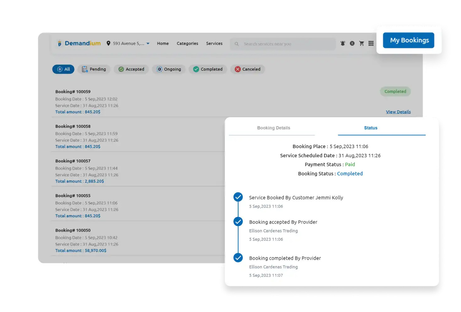 Flutter Web App Booking Current Status Feature