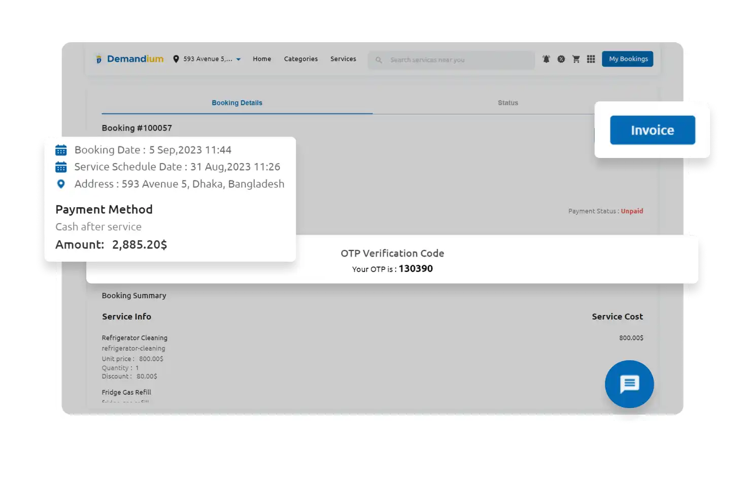 Flutter Web App booking details page