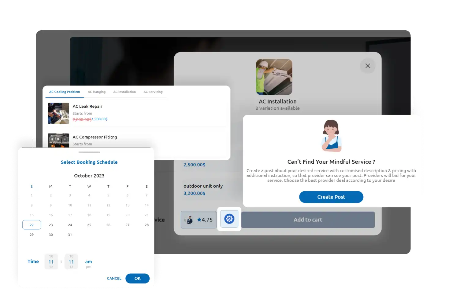 Flutter Web App Customize Booking Feature