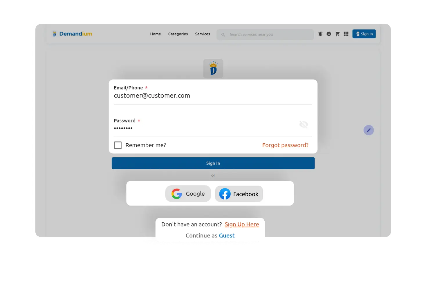 Flutter Web App Multi Sign in Option Feature