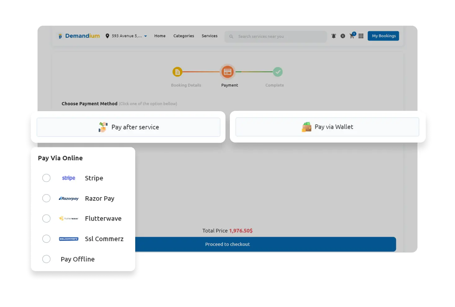 Flutter Web App Multiple Payment Method Option