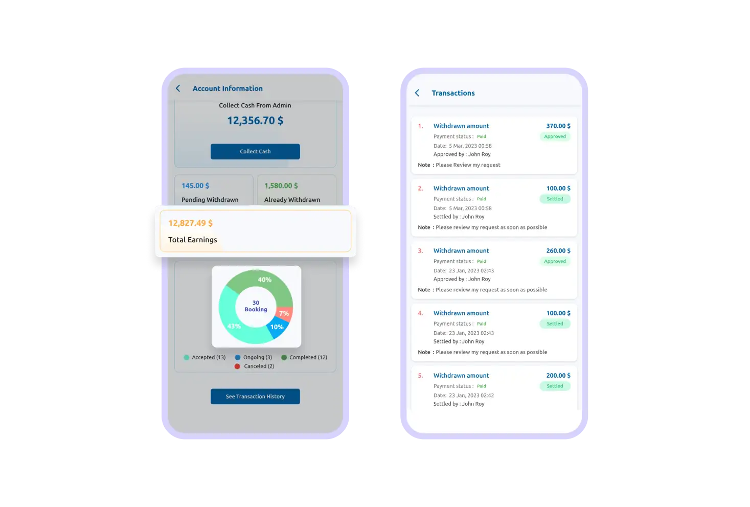 Provider App Account Info Feature