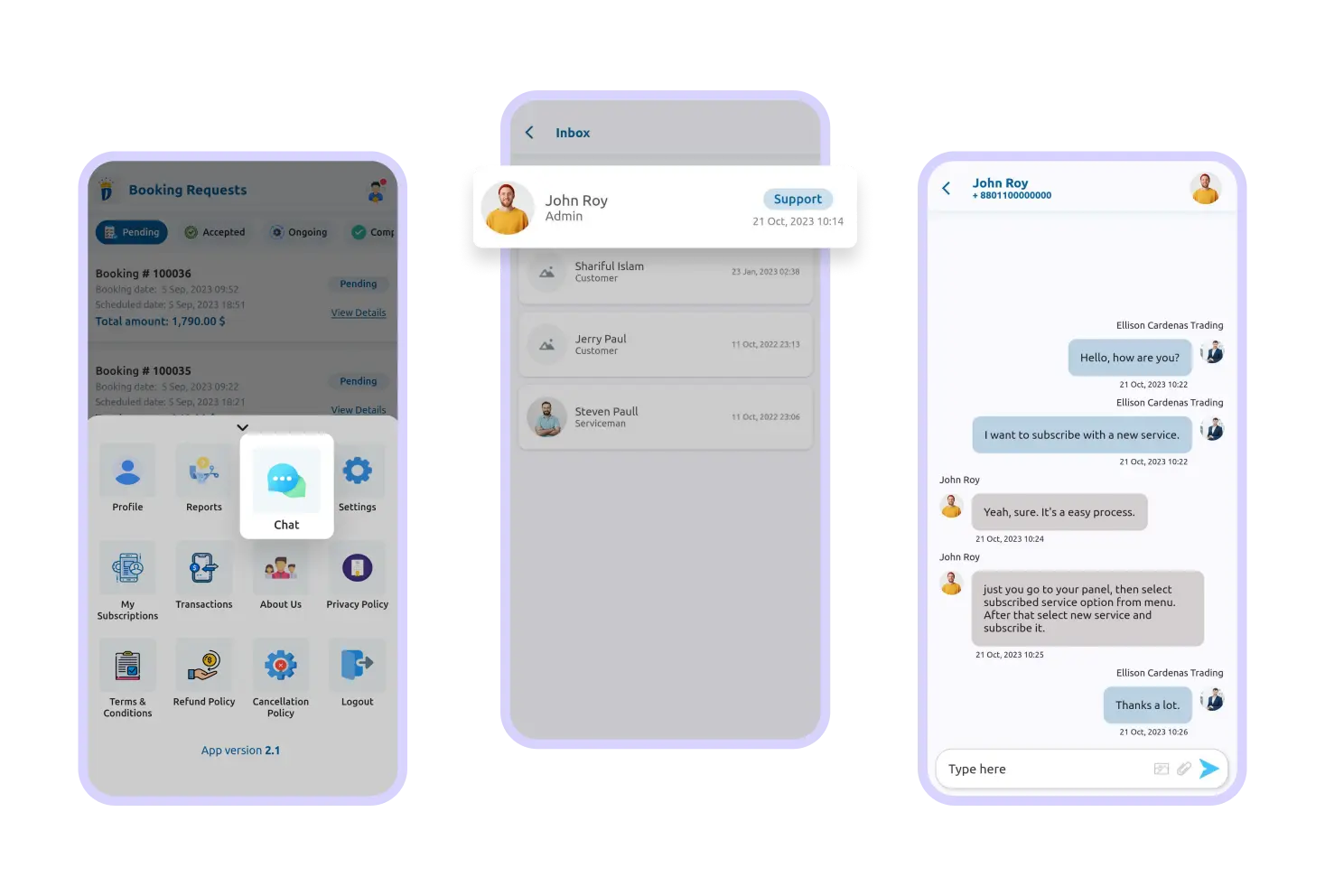 Provider App Live Chat Feature