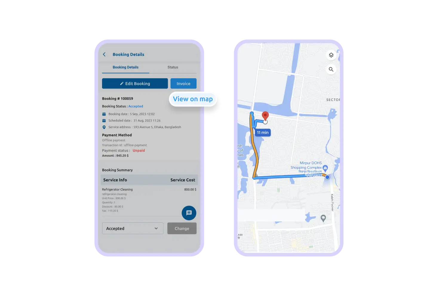 Provider App View Customers Location Feature