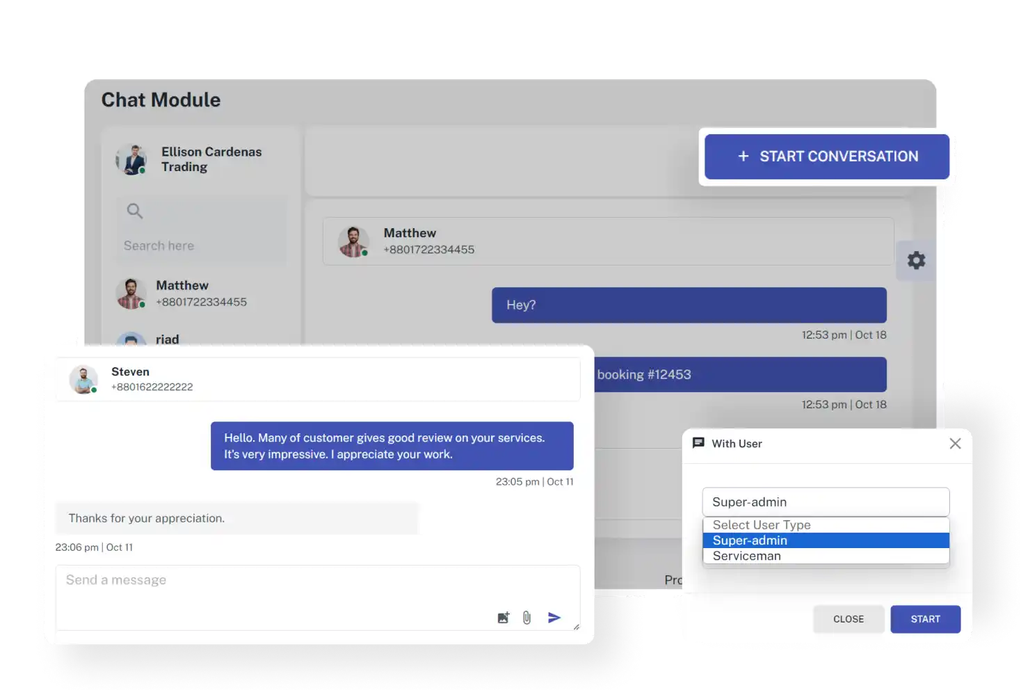 Provider Panel Chat Module Feature