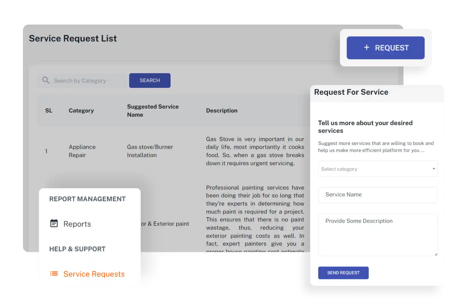 Provider Panel Request New Service Feature