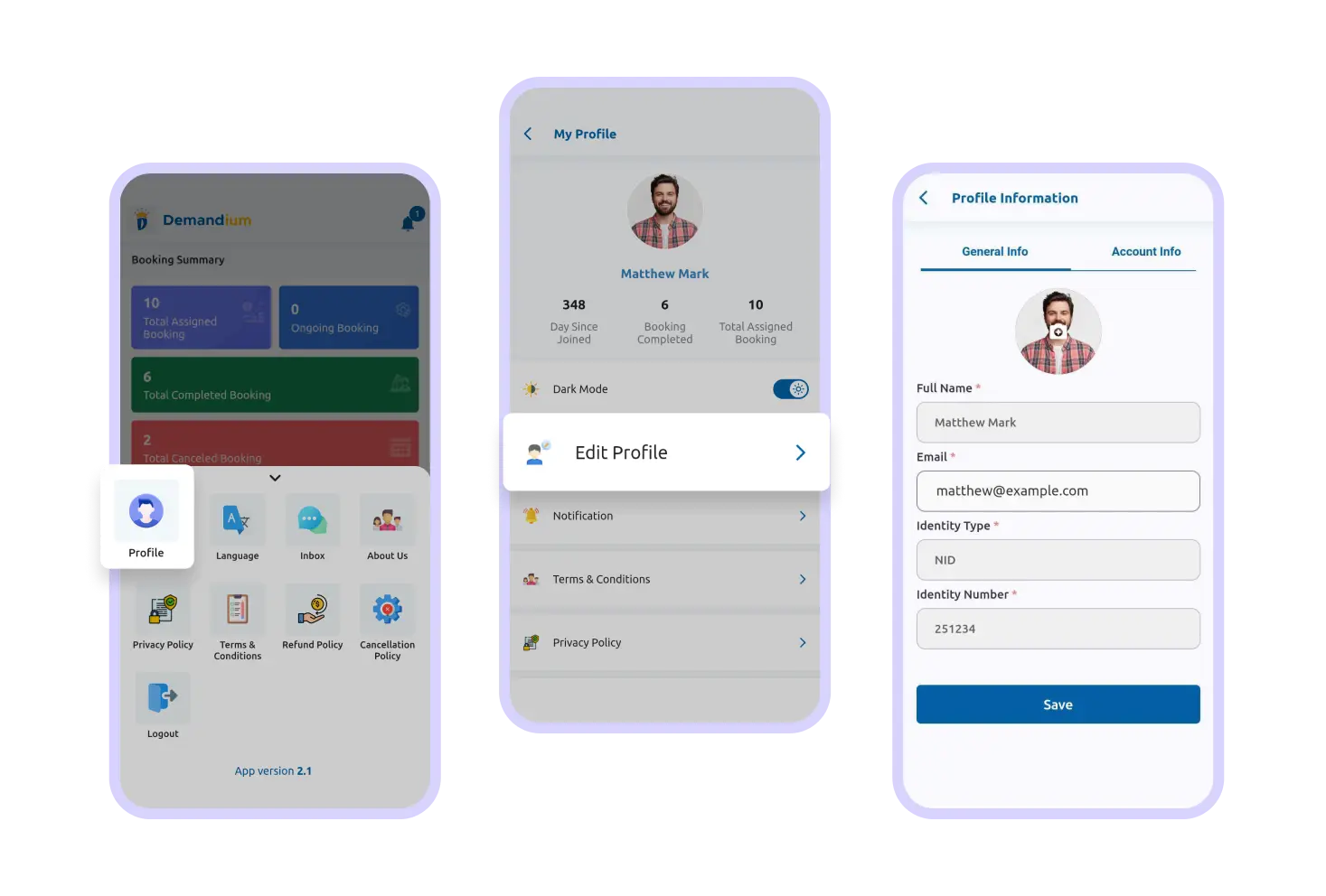 Serviceman App Serviceman Profile Feature