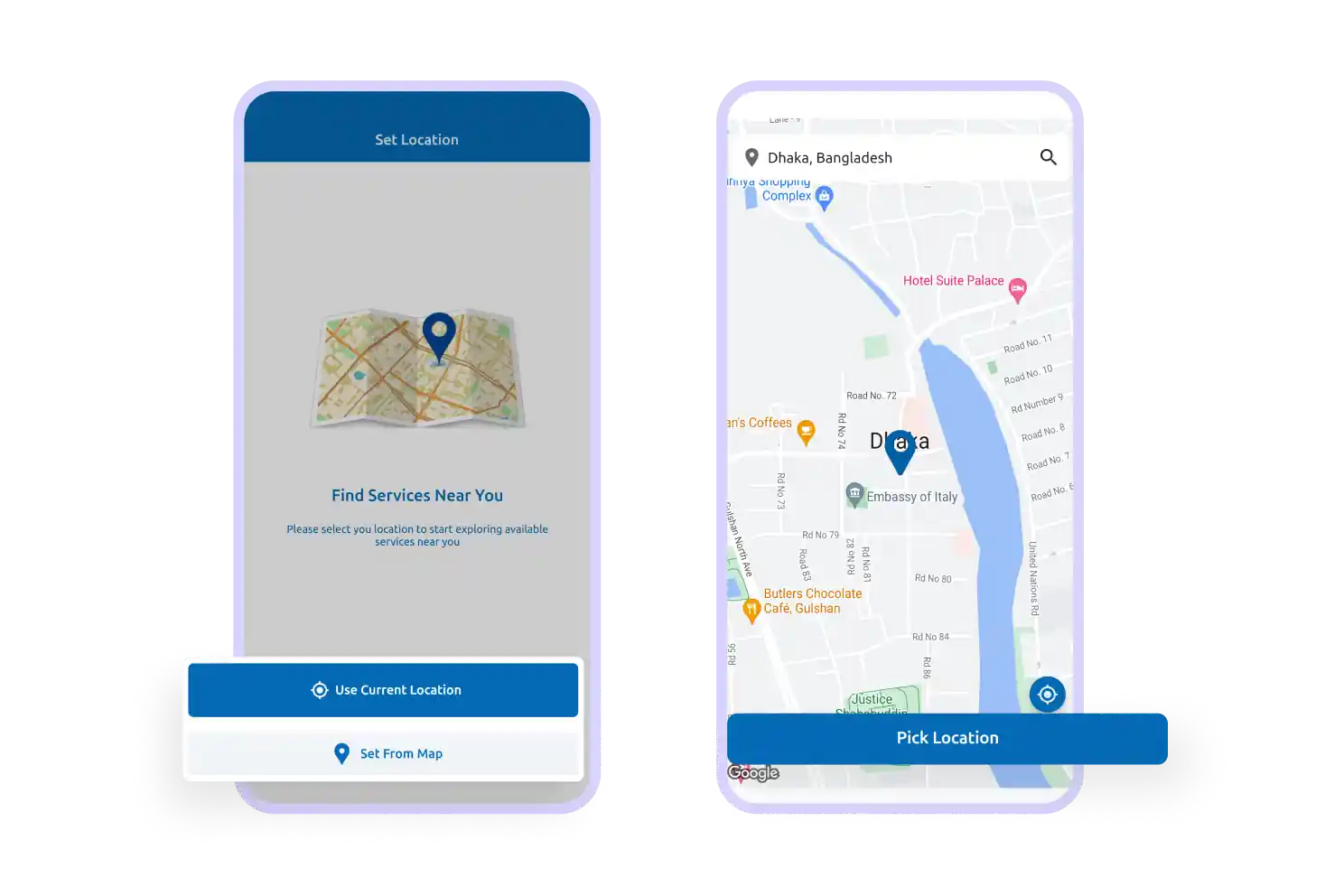 User App Location Setup Feature
