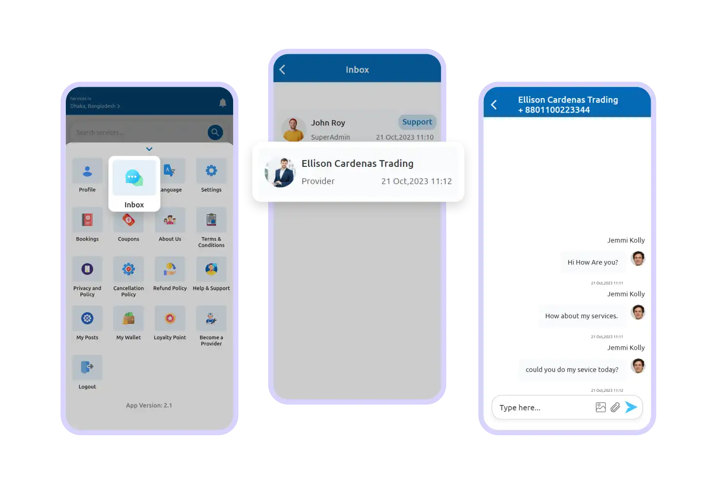 User App Real Time Chatting Feature
